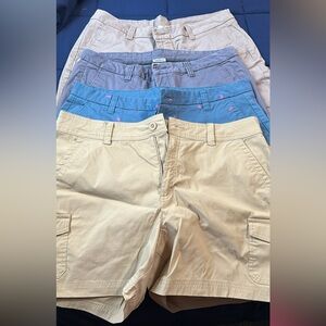 Stylish Women's Cargo Shorts - Beige, Blue, Tan